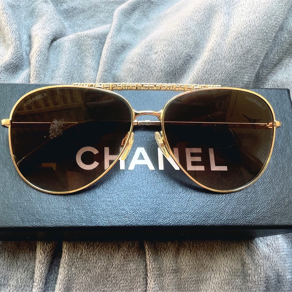 AUTHENTIC Gold frame Chanel sunglasses